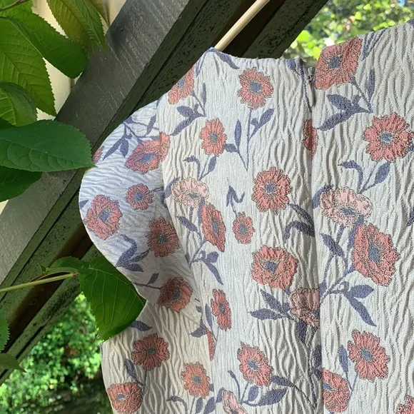 Gal Meets Glam Sz 6P fit n’ flare silver embossed floral dress pink NEW formal - Picture 16 of 17